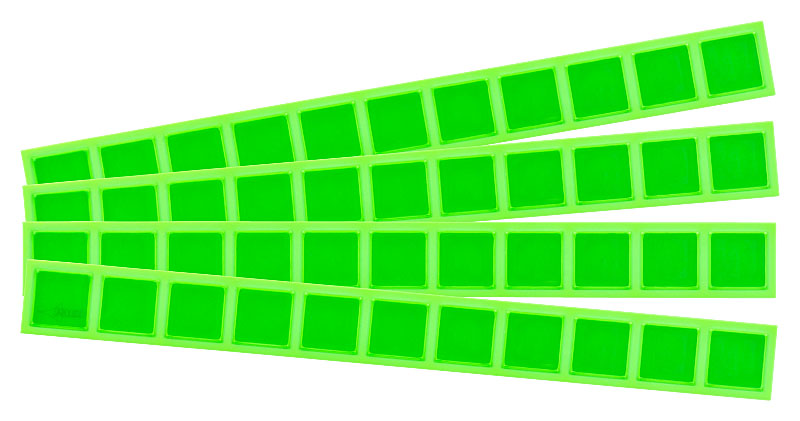 Reflektierende Aufkleberstreifen - 25x2,5cm - 4 Stück - leuchtgrün