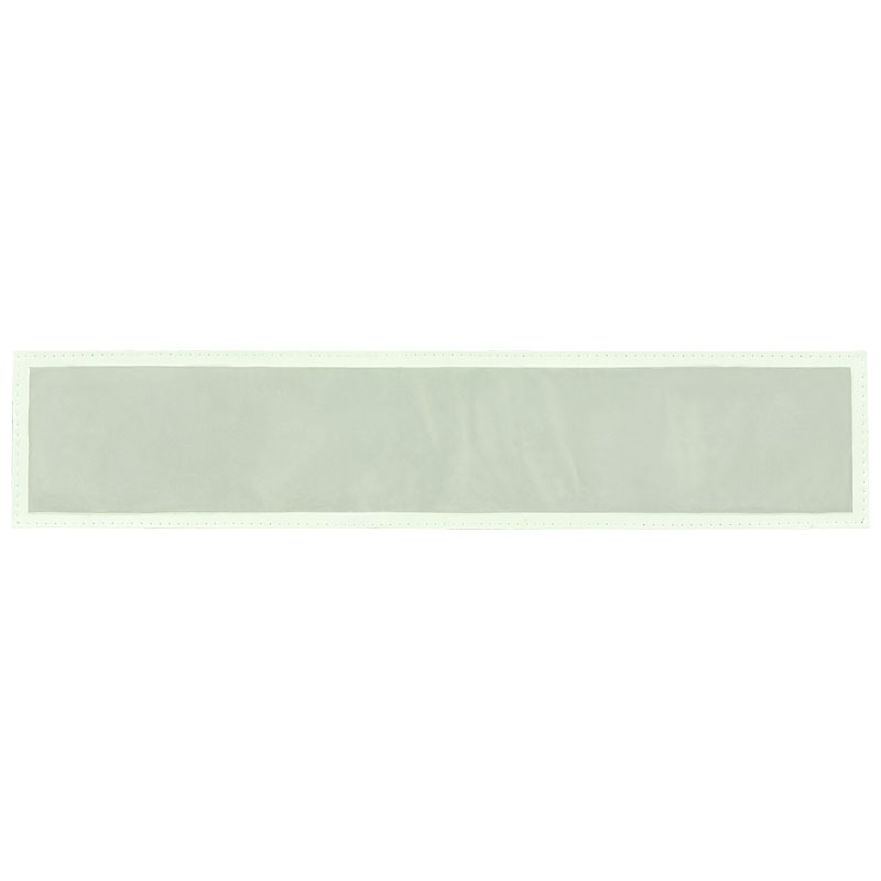 Reflexschild - glänzend - Klett - 42x8cm - nachleuchtend weiß - unbeschriftet