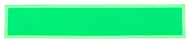 Reflexschild - glänzend - Klett - 42x8cm - leuchtgrün - Wunschtext