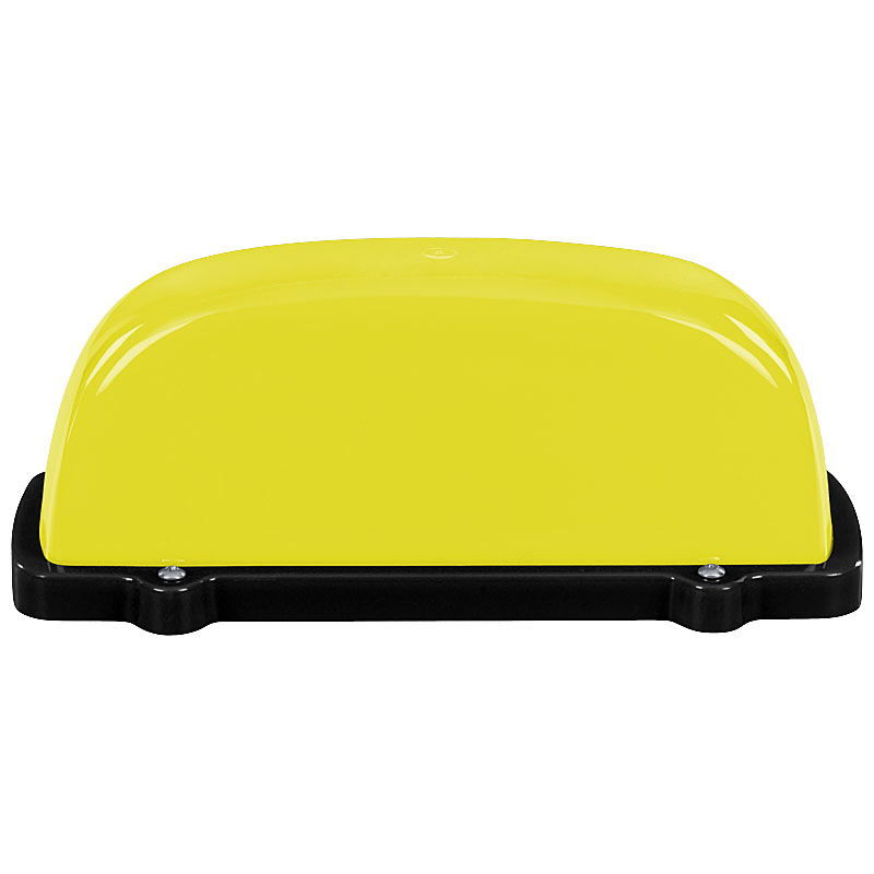 Dachschild City - gelb - Wunschtext - LED Blinklicht und Dauerlicht - Dachaufsetzer