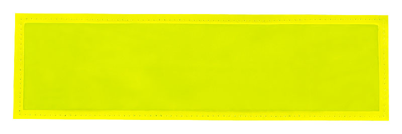 Reflexschild - glänzend - Klett - 28x8cm - leuchtgelb - Wunschtext