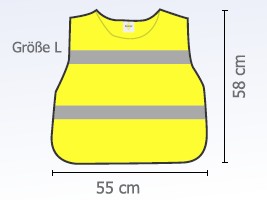 Kinderwarnschutz Poncho leuchtgelb mit 2 Reflexstreifen Größe L (ab 12 Jahre)