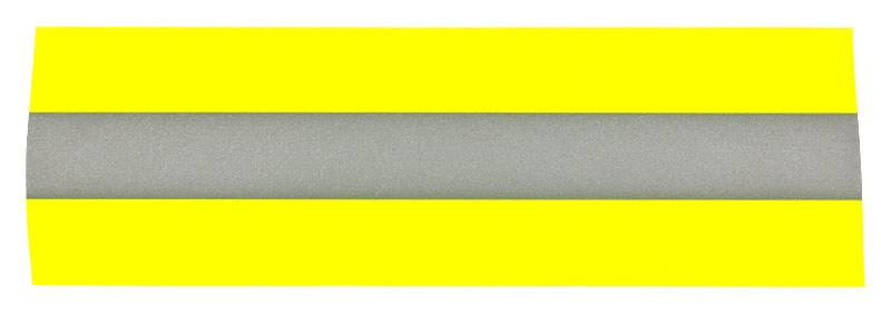 Reflexband - gelb-silber-gelb - matt - 5cm Breite - 9687 - Meterware