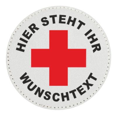 Reflexschild - matt - Klett - 8cm rund - silber - Wunschtext