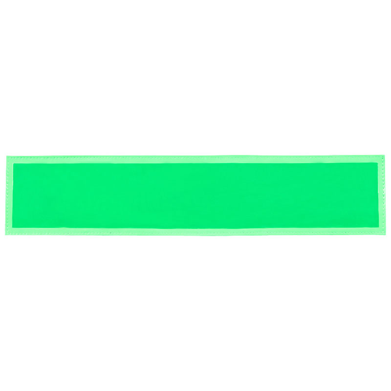 Reflexschild - glänzend - Klett - 38x8cm - leuchtgrün - Wunschtext