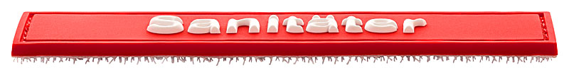 Qualifikationskennzeichnung Gummi Patch, 110x25mm, rot mit weißer Schrift Sanitäter, Kletthaken aufgenäht