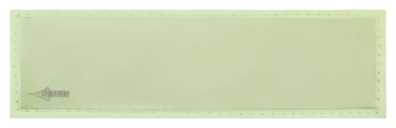 Reflexschild - glänzend - Klett - 15x5cm - nachleuchtend weiß - Wunschtext