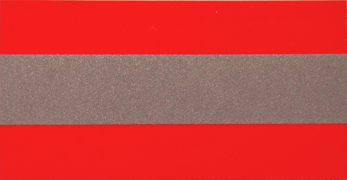 Reflexband - rot-silber-rot - matt - 5cm Breite - Meterware