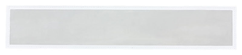 Reflexschild - glänzend - Klett - 42x8cm - weiß - Wunschtext