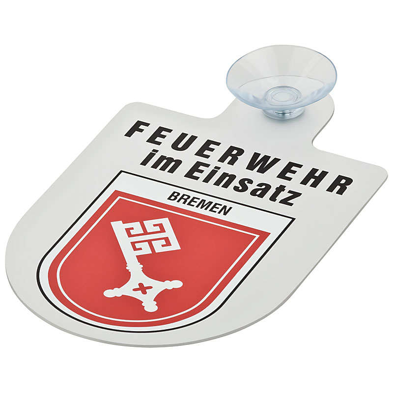 Alu Saugnapf Wappen Schild Feuerwehr im Einsatz mit Wappen Bremen
