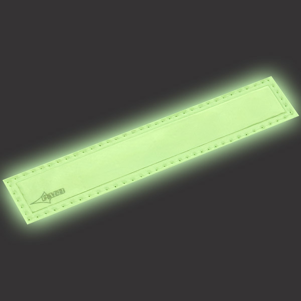 Reflexschild - glänzend - Klett - 13x2,5cm - nachleuchtend weiß - unbeschriftet