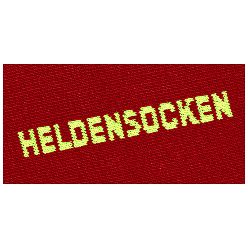 Heldensocken rot gelb-silber-gelb - Made in Germany - Paar - Größe 44-47