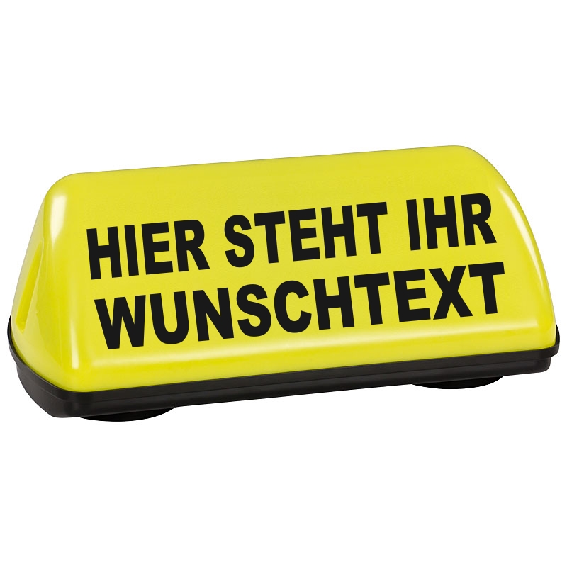Dachschild SPEED Dachzeichen gelb mit Wunschtext -TÜV Gutachten bis 240 km/h