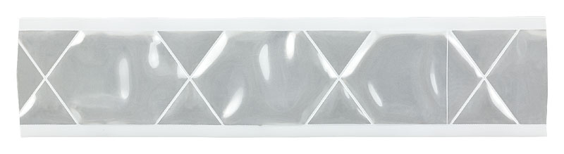 Reflexband - glänzend - 5cm Breite,X-Muster - weiß - Meterware