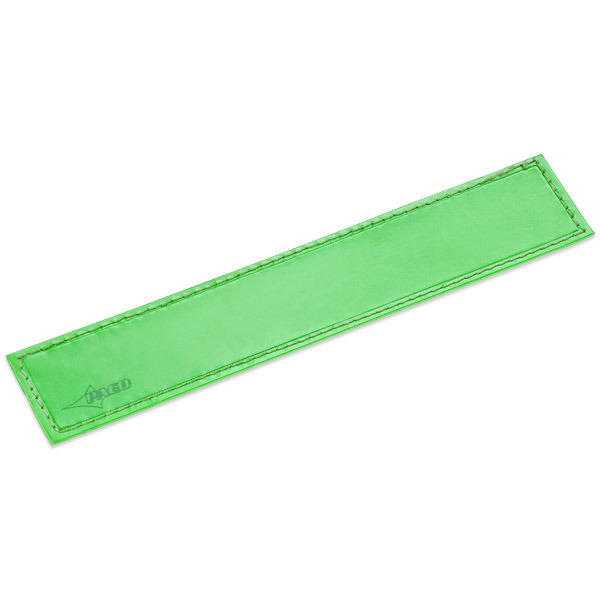 Reflexschild - glänzend - Klett - 13x2,5cm - leuchtgrün - unbeschriftet