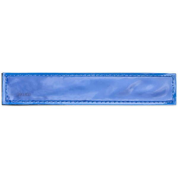 Reflexschild - glänzend - Klett - 13x2,5cm - blau - Wunschtext